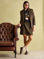 Joules Bramble Brown Tweed Skirt - Image 3 of 8