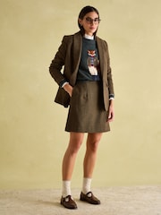 Joules Bramble Brown Tweed Skirt - Image 5 of 8