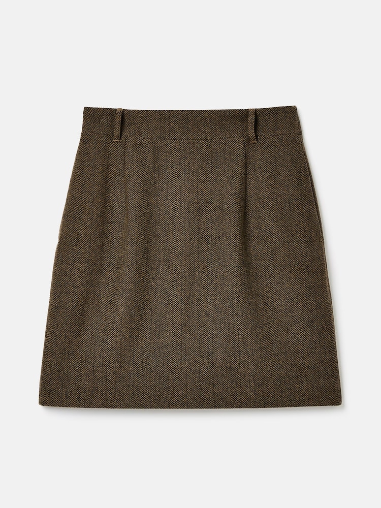 Joules Bramble Brown Tweed Skirt - Image 8 of 8