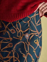 Joules Penelope Navy Satin Midi Skirt - Image 5 of 6
