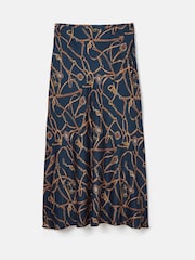 Joules Penelope Navy Satin Midi Skirt - Image 6 of 6