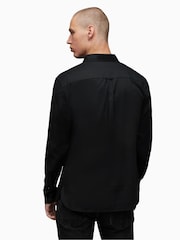 AllSaints Black Crome Hawthorne Long Sleeved Shirt - Image 2 of 5
