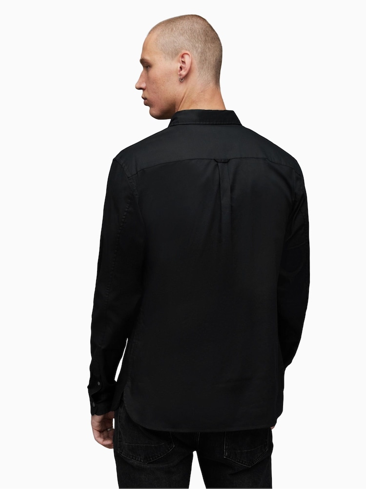 AllSaints Black Crome Hawthorne Long Sleeved Shirt - Image 2 of 5
