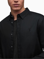 AllSaints Black Crome Hawthorne Long Sleeved Shirt - Image 4 of 5