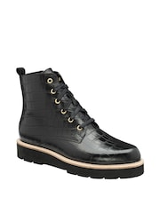 Ravel Black chrome Leather Ankle Boots - Image 1 of 4