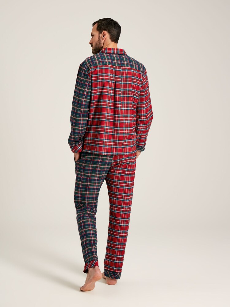Joules Goodnight Red Check Christmas Pyjamas - Image 2 of 6