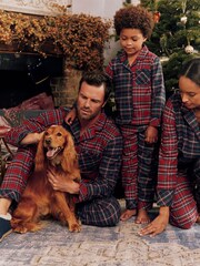 Joules Goodnight Red Check Christmas Pyjamas - Image 5 of 6