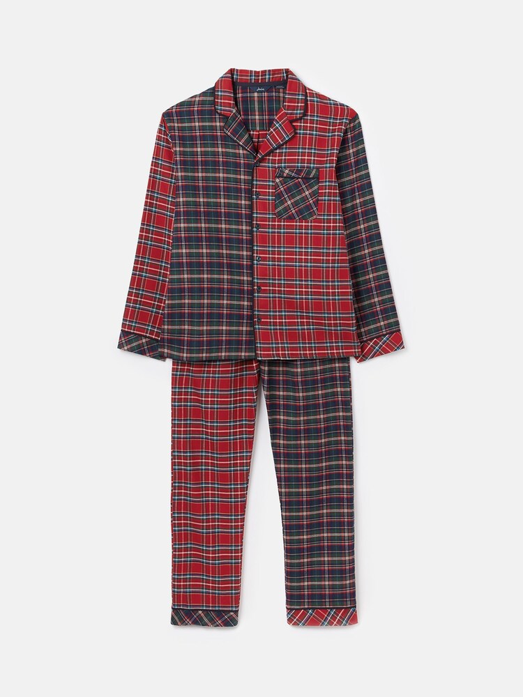 Joules Goodnight Red Check Christmas Pyjamas - Image 6 of 6
