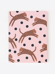 Caroline Gardner Pink Leaping Leopard Tabbed Notebook - Image 1 of 4