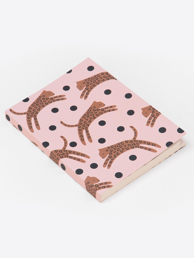 Caroline Gardner Pink Leaping Leopard Tabbed Notebook - Image 2 of 4
