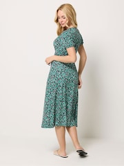 M&Co Blue Midi Wrap Dress - Image 3 of 5