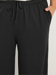 Yours Curve Black Soft Touch Wide Leg Trousers - Image 4 of 5