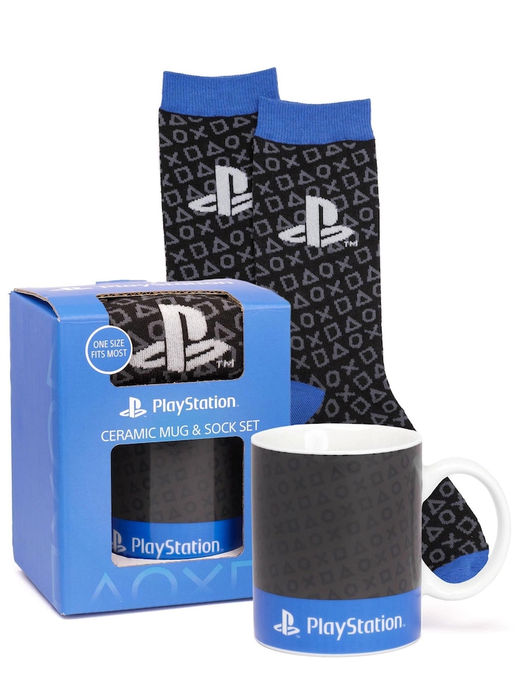 Vanilla Underground Blue Playstation Pusheen Green Mug and Sock Set - Image 1 of 5
