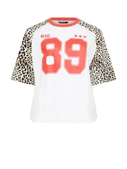 Yours Curve White Limited Leopard Print T-Shirt - Image 5 of 5