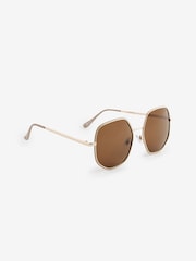 Rose Gold Smokey Lens Soft Hexagon Sunglasses - Image 3 of 6