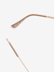 Rose Gold Smokey Lens Soft Hexagon Sunglasses - Image 5 of 6