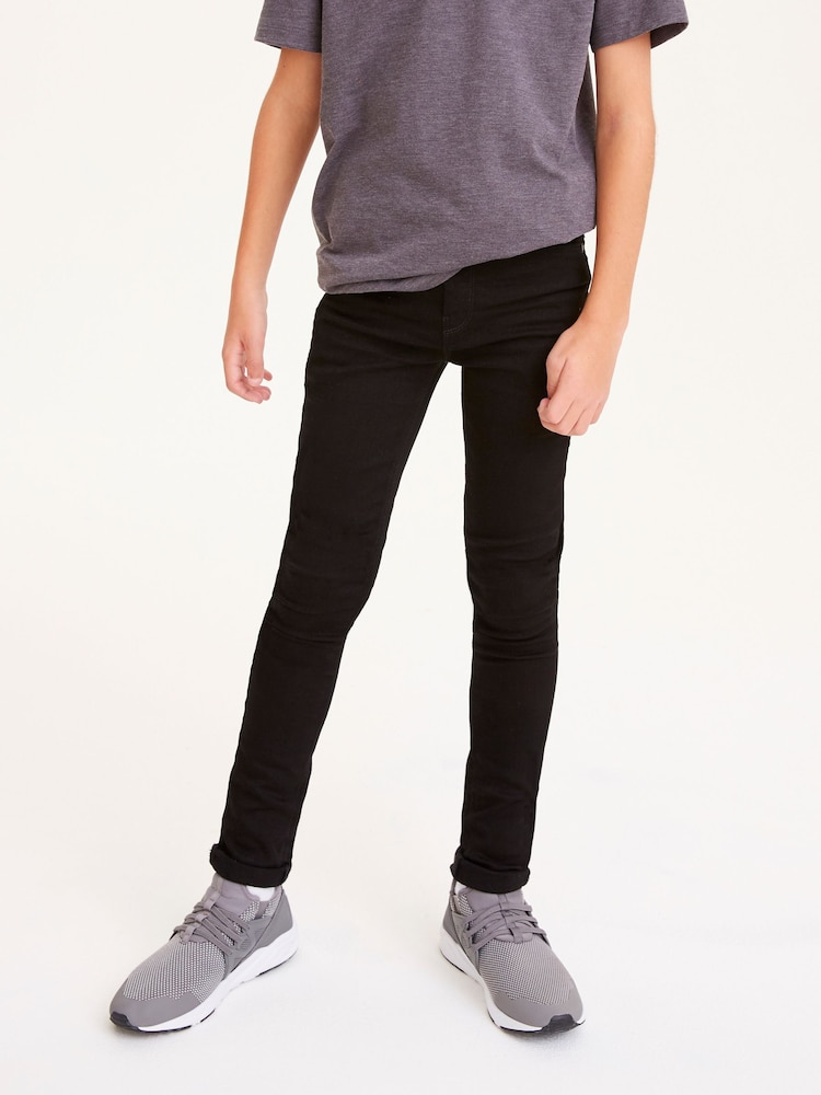 Schwarzer Denim - Megastretch-Jeans mit verstellbarem Bund (3–16 J.) - Bild 1 von 4