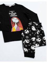 Vanilla Underground Black Womans Disney The Nightmare Before Christmas Multicoloured Long Sleeve Long Leg 100% Cotton Pyjamas Set - Image 4 of 6