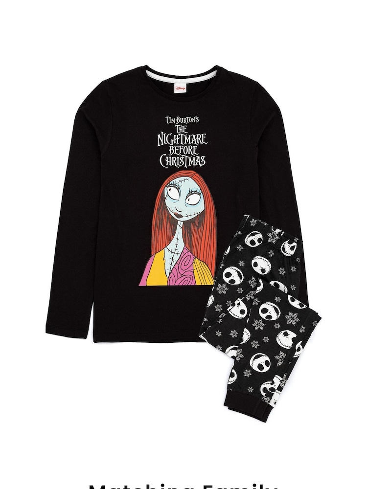Vanilla Underground Black Womans Disney The Nightmare Before Christmas Multicoloured Long Sleeve Long Leg 100% Cotton Pyjamas Set - Image 6 of 6