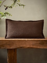 Pineapple Elephant Chocolate Jaipur Chunky Waffle Cotton Cushion - Image 1 of 3
