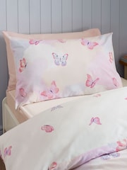 Catherine Lansfield Pink Ombre Butterflies Reversible Duvet Cover and Pillowcase Set - Image 3 of 4