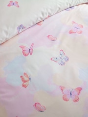 Catherine Lansfield Pink Ombre Butterflies Reversible Duvet Cover and Pillowcase Set - Image 4 of 4