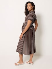 M&Co Brown Stripe Shirt Dress - Image 3 of 6