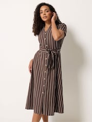 M&Co Brown Stripe Shirt Dress - Image 4 of 6