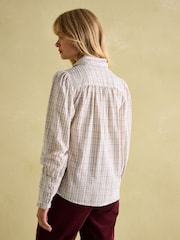 Joules Everly Check Tie Neck Blouse - Image 3 of 8