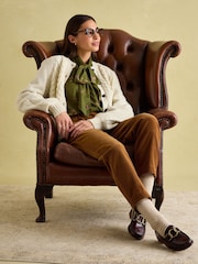 Joules Everly Khaki Green Tie Neck Blouse - Image 5 of 7