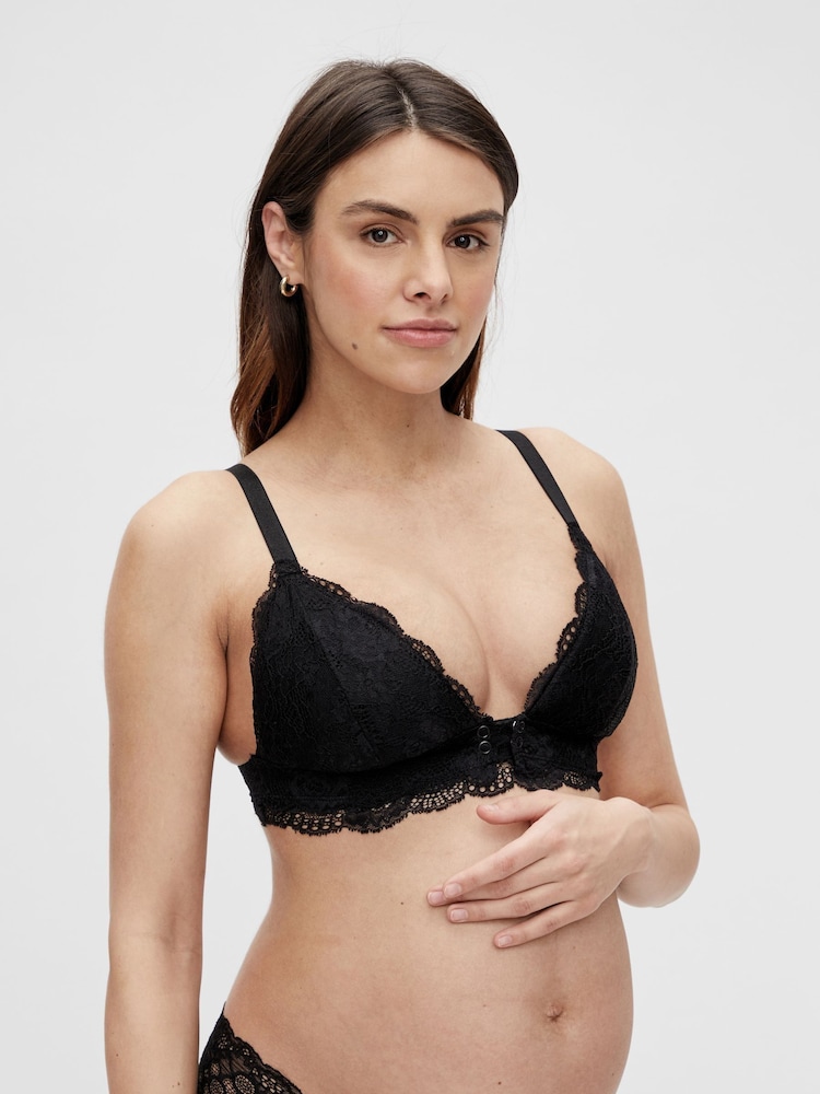 Mamalicious Black Maternity Lace Nursing Bra - Image 1 of 4