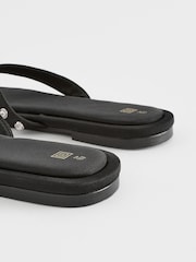 Black Pearl Effect Toe Post Sandals - Image 7 of 10