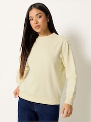 M&Co Yellow Petite Button Sweatshirt - Image 1 of 5