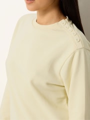 M&Co Yellow Petite Button Sweatshirt - Image 4 of 5