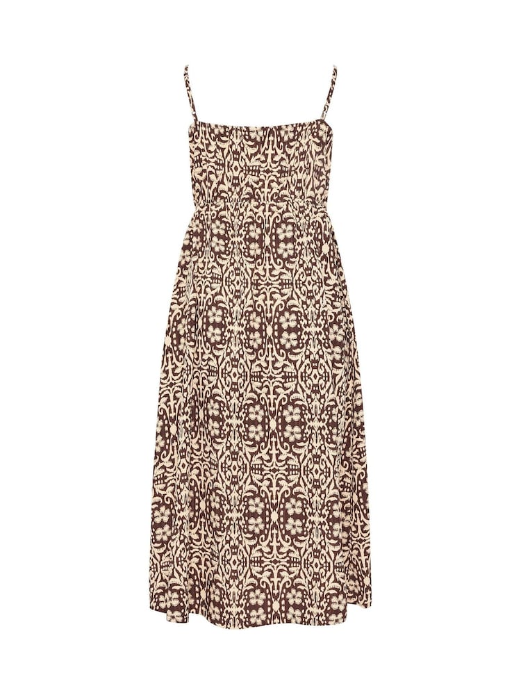Yours Curve Brown Limited Abstract Animal Tie Strap Dress - Image 6 of 6 Yours Curve Brown Limited Abstract Animal Tie Strap Dress - Image 6 of 6