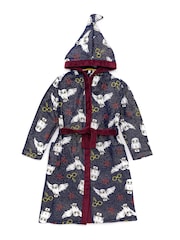 Vanilla Underground Blue Harry Potter Unisex Kids Fleece Dressing Gown Robe - Image 1 of 5