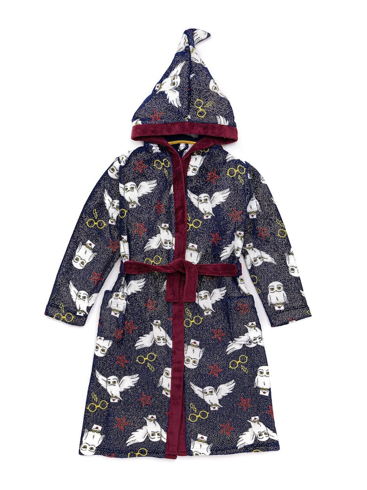 Vanilla Underground Blue Harry Potter Unisex Kids Fleece Dressing Gown Robe - Image 1 of 5