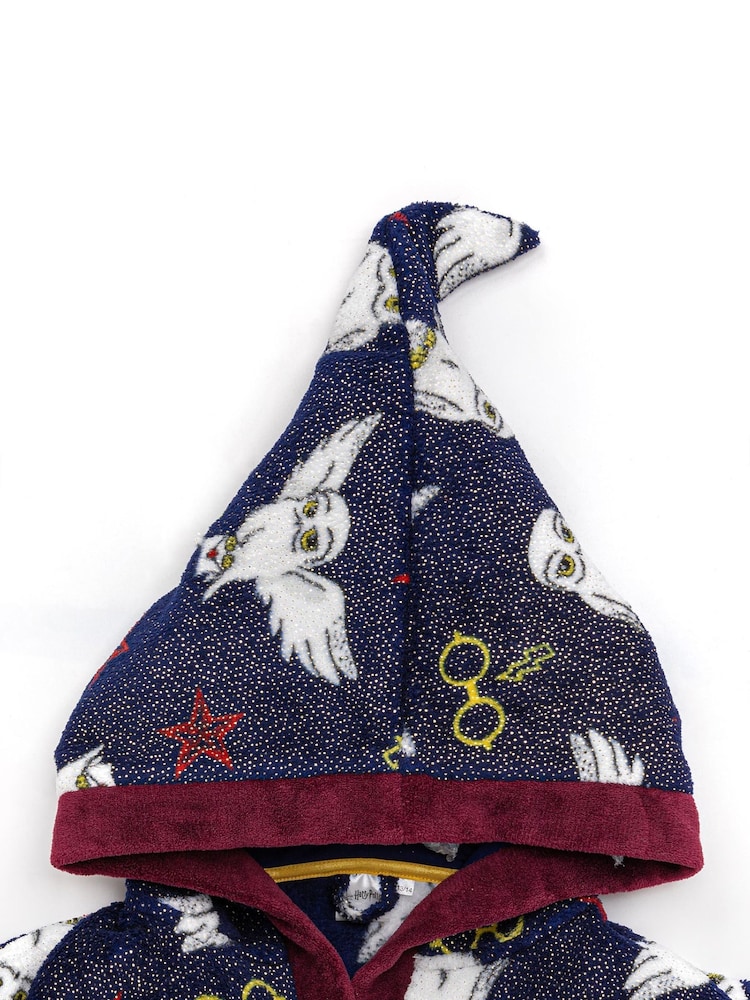 Vanilla Underground Blue Harry Potter Unisex Kids Fleece Dressing Gown Robe - Image 2 of 5