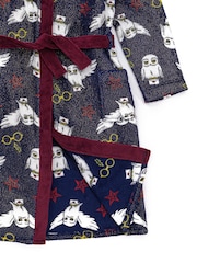 Vanilla Underground Blue Harry Potter Unisex Kids Fleece Dressing Gown Robe - Image 3 of 5