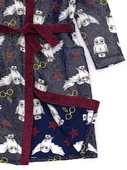 Vanilla Underground Blue Harry Potter Unisex Kids Fleece Dressing Gown Robe - Image 4 of 5