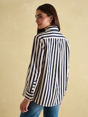 Joules Amilla Navy & Cream Stripe Shirt - Image 2 of 6