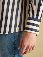 Joules Amilla Navy & Cream Stripe Shirt - Image 3 of 6