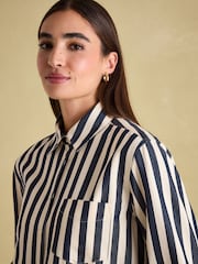 Joules Amilla Navy & Cream Stripe Shirt - Image 4 of 6