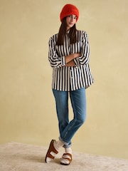Joules Amilla Navy & Cream Stripe Shirt - Image 5 of 6