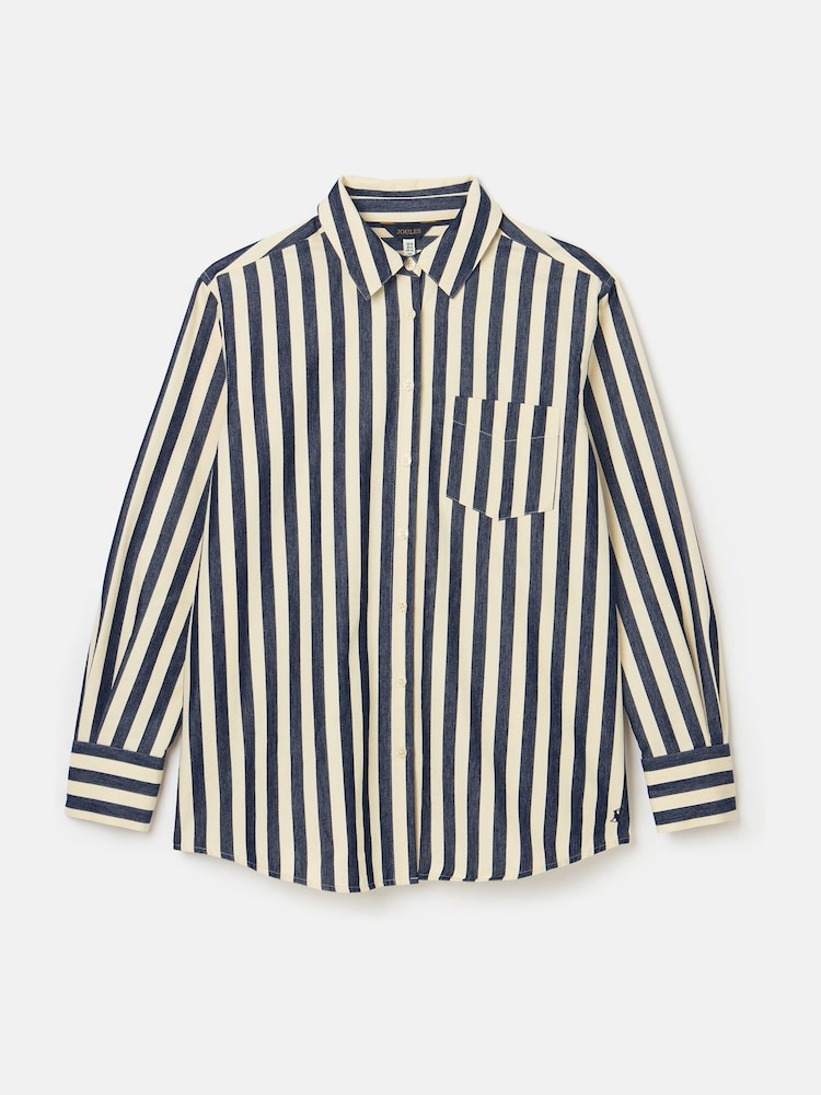 Joules Amilla Navy & Cream Stripe Shirt - Image 6 of 6