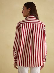 Joules Amilla Red & Cream Stripe Shirt - Image 2 of 6