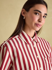 Joules Amilla Red & Cream Stripe Shirt - Image 5 of 6