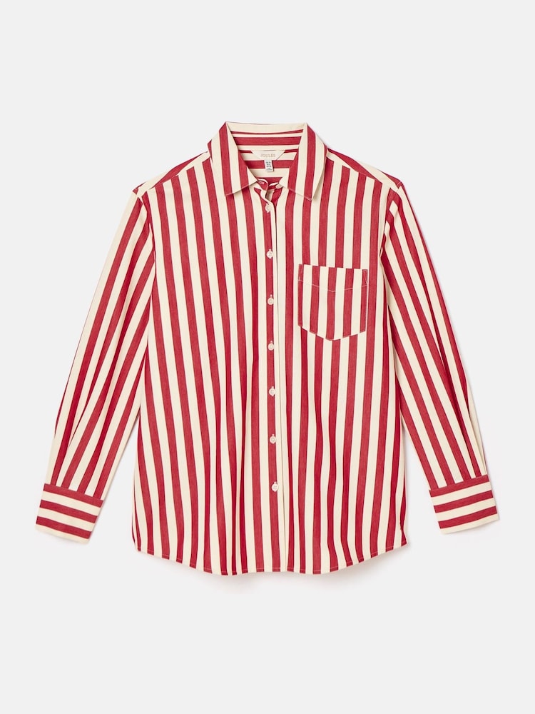 Joules Amilla Red & Cream Stripe Shirt - Image 6 of 6