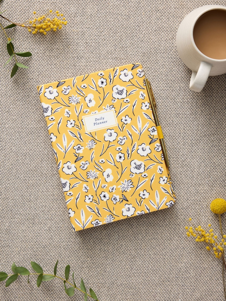 Mustard Yellow Floral A5 Daily Planner - Image 1 of 5