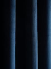 Catherine Lansfield Navy Super Thermal Blackout Matt Velour Eyelet Door Curtain Panel - Image 4 of 4